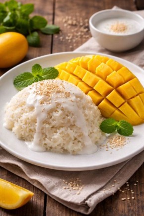 Манго с клейким рисом: простой тайский десерт, который можно легко приготовить дома